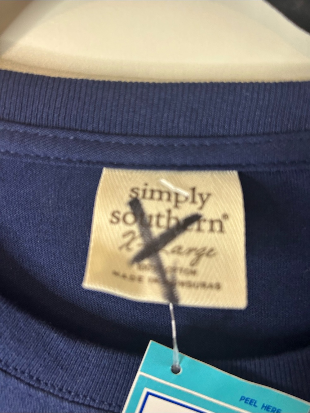 Simply Southern Walk By Faith Navy Long Sleeve T-Shirt Pink Cowgirl Boots Sz XL - Picture 2 of 4
